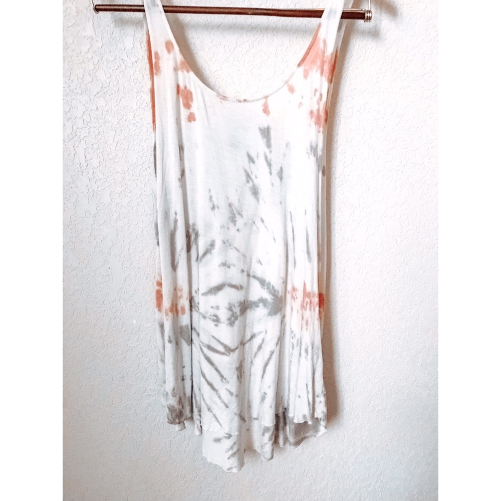 Gray & Pink Tie Dye Tank